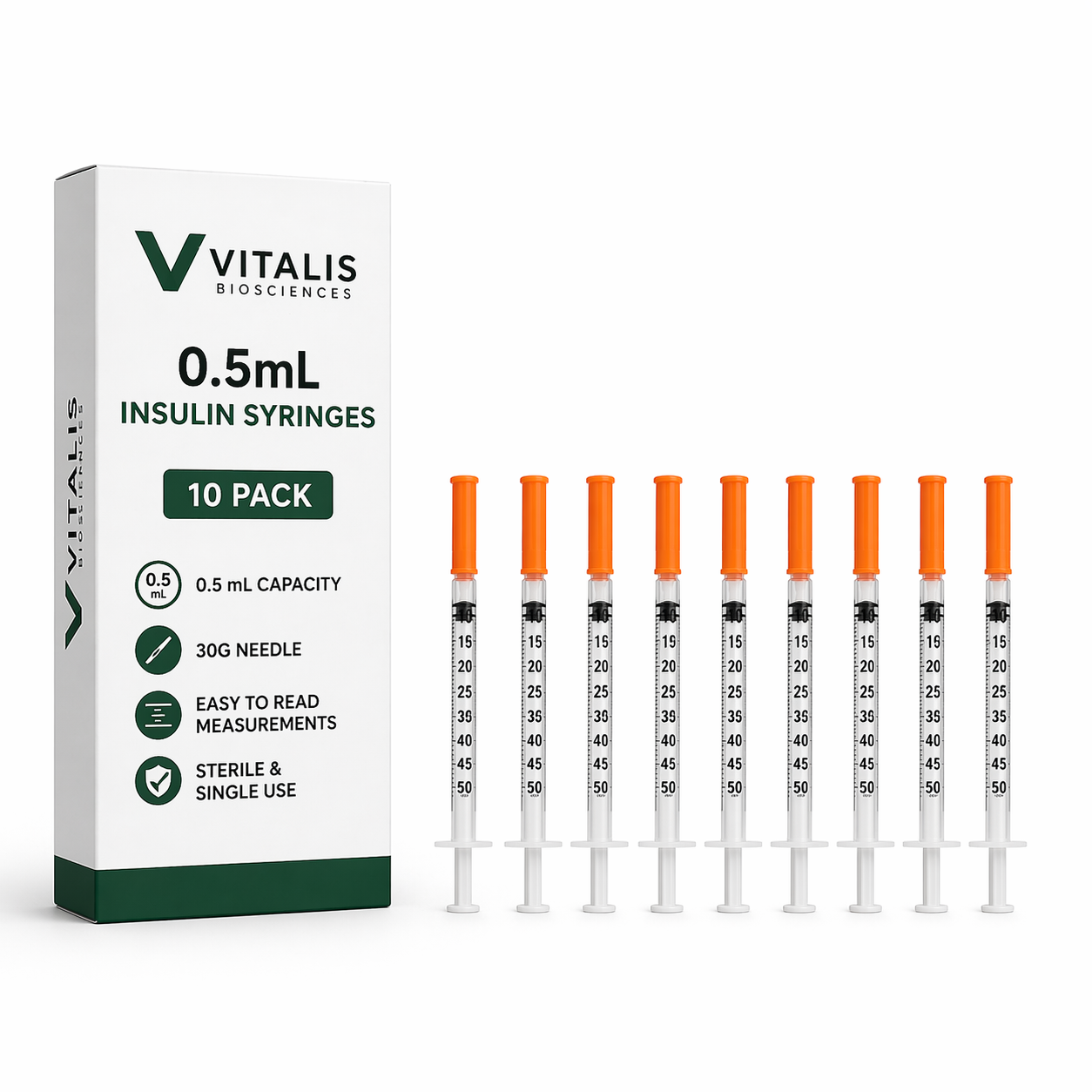 10 Pack 0.5ml Syringe's