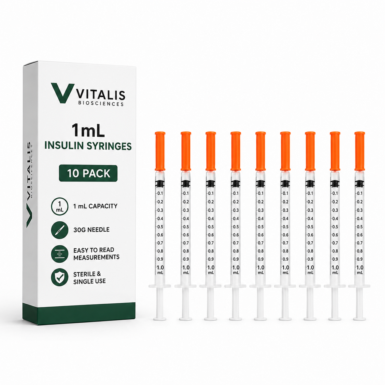 10 Pack 1ml Syringe's